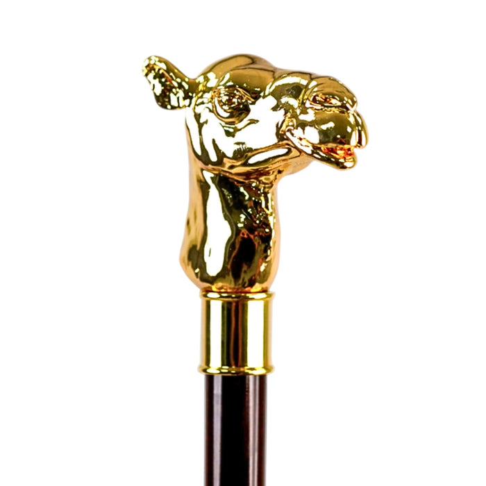 Luxury Walking Stick with Gold-Plated Camel Handle
