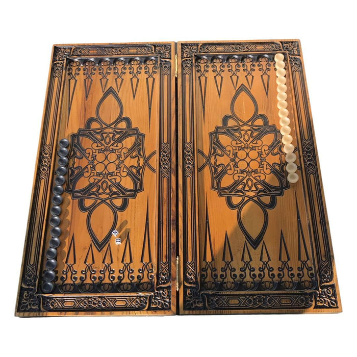 Wooden backgammon "Sailboat", 68×32×8 cm, art. 190148