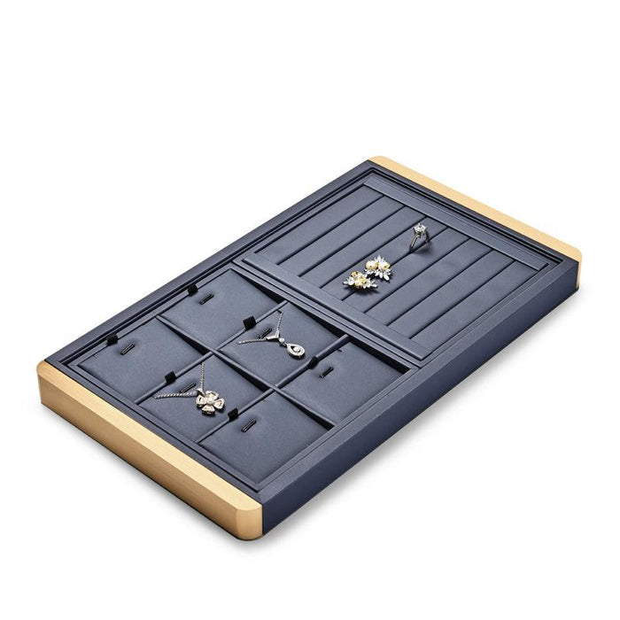 Luxury DIY Jewelry Display Tray Metal PU Leather