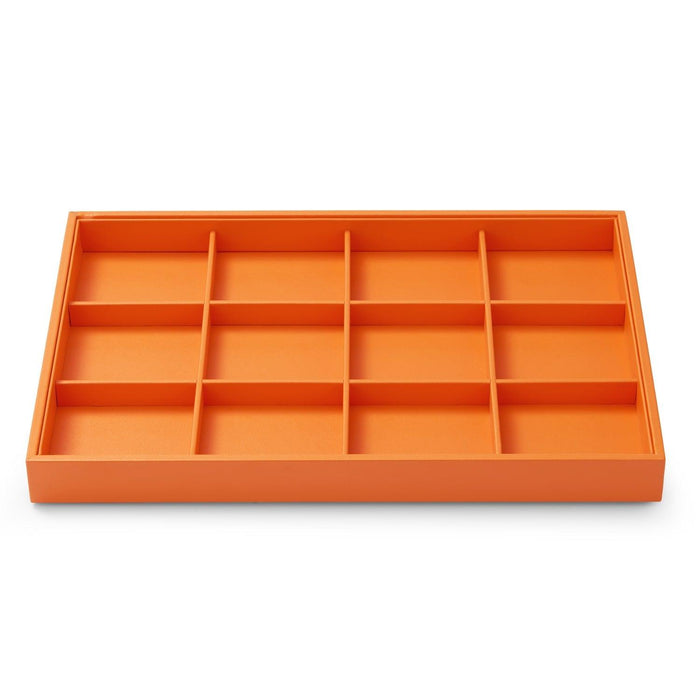 Orange Stackable PU Leather Jewelry Display Tray
