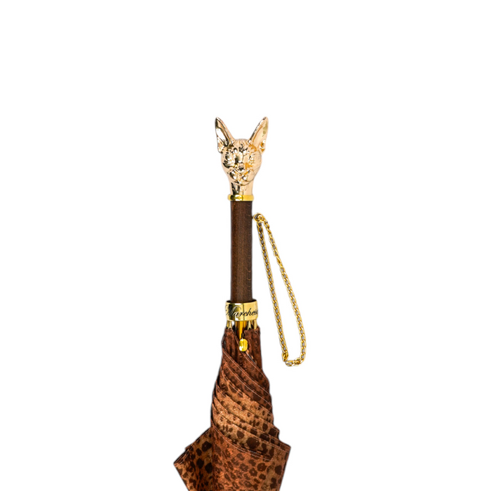 Chic Unique Umbrella with 24K Gold plated Cat Handle