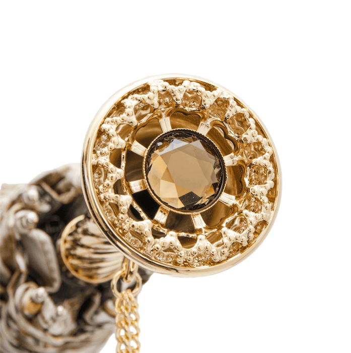 Leopard Chains Jewel Brass Chic Folding Umbrella