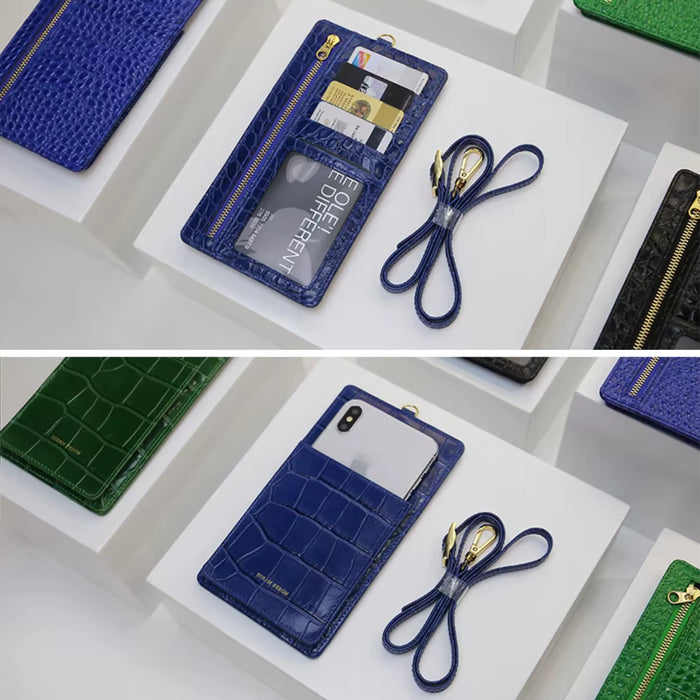 Luxury Croco Mobile Phone Bag, Purse & Wallet with Lanyard