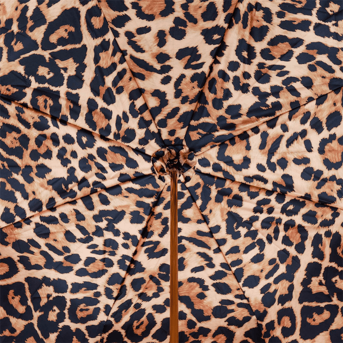 Stylish Leopardized Panther Handle Pink Umbrella