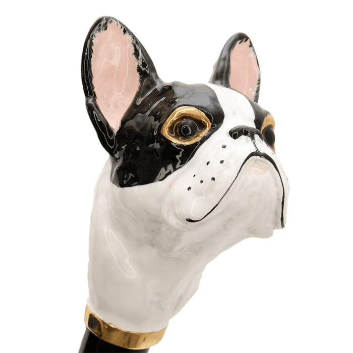 Stylish French Bulldog Handle Black Umbrella Woman
