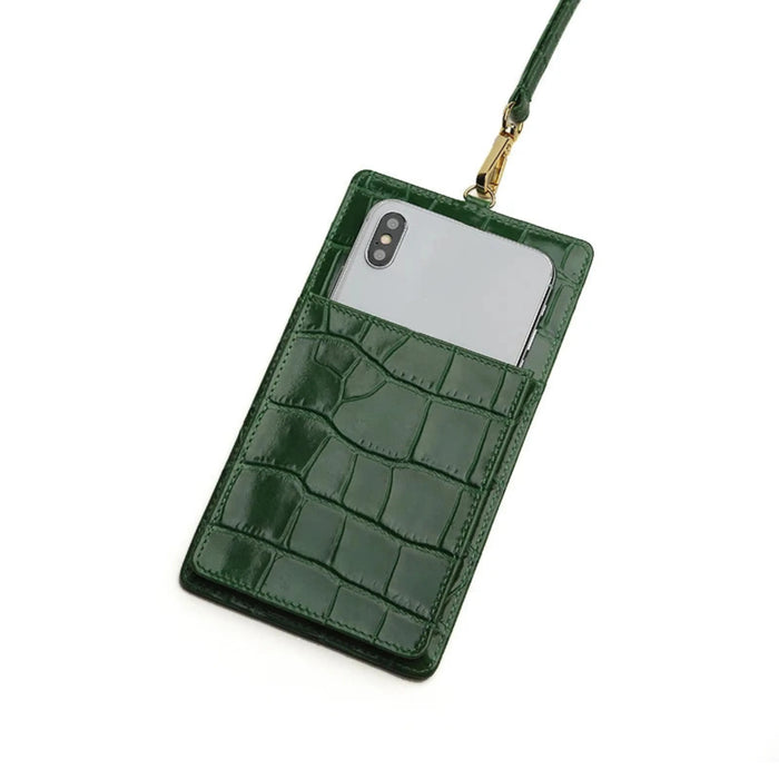 Luxury Croco Mobile Phone Bag, Purse & Wallet with Lanyard