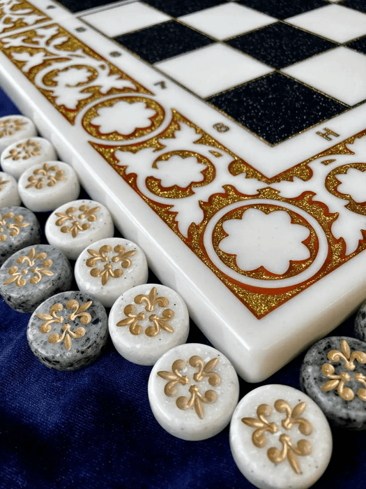 Limited Edition Luxury White Acrylic Stone Chess Set