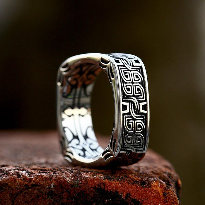 Antique Vintage Square Ring Silver