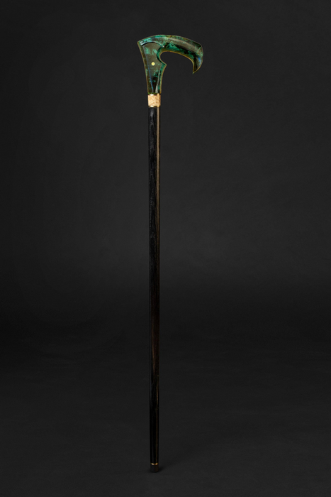 Green Burl Modern Walking Cane Fashionable Style, Artistic Walking Cane