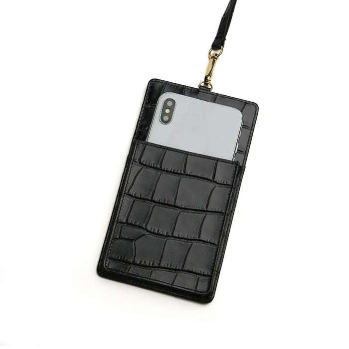 Luxury Croco Mobile Phone Bag, Purse & Wallet with Lanyard