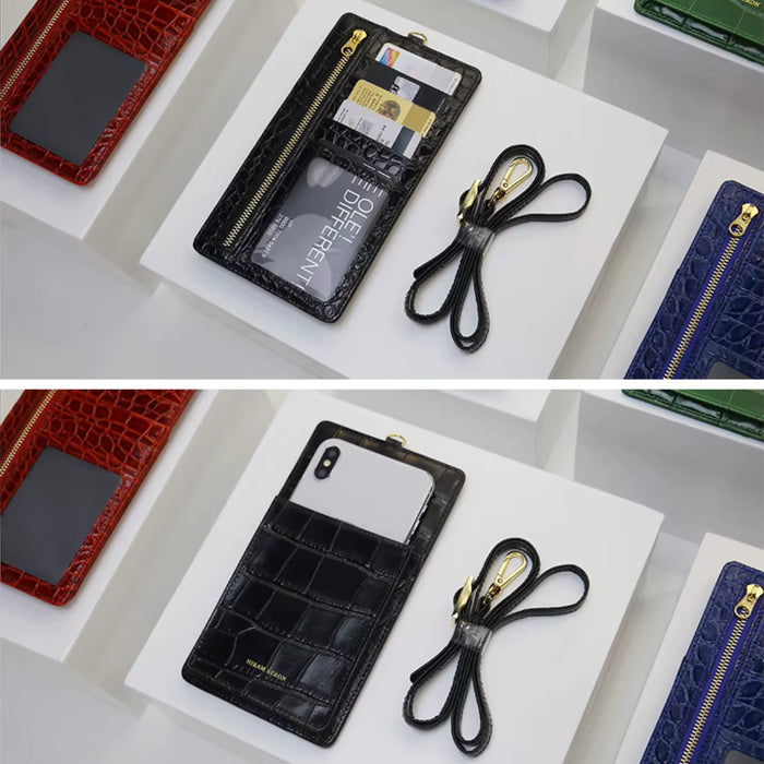 Luxury Croco Mobile Phone Bag, Purse & Wallet with Lanyard