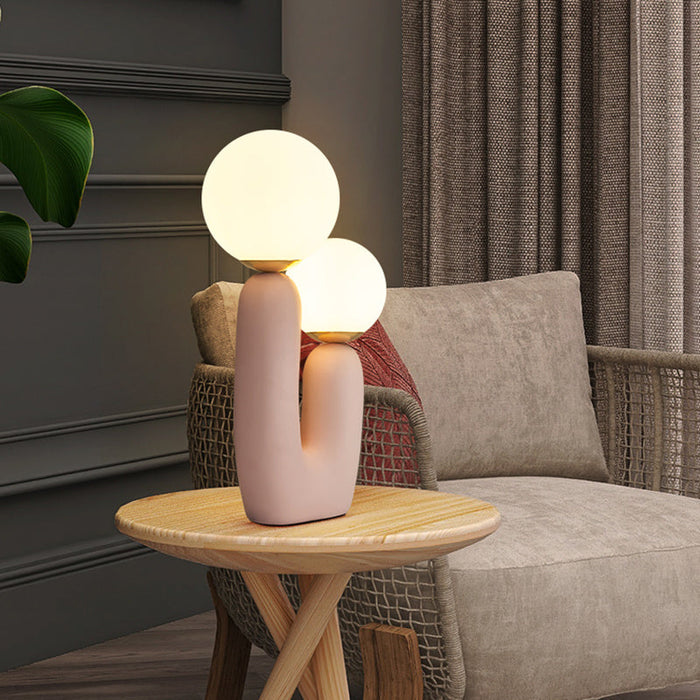 Modern and Elegant Lighting Twin Orbs Table Lamp