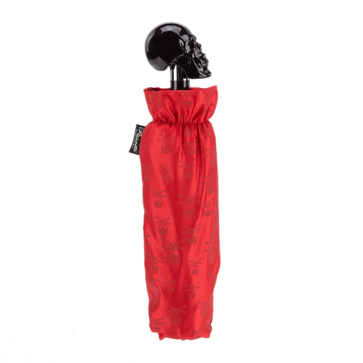 Modern Red Skull Handle Luxury Folding Umbrella