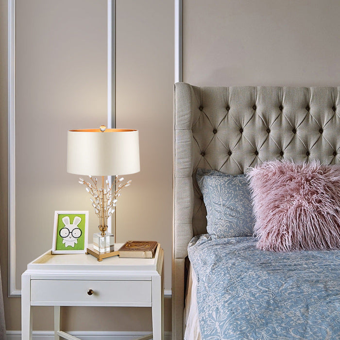 Elegant Premium Quality Crystal White Table Lamp