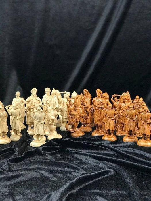 Set of Wooden Chess Pieces, Collectible Chess Pieces