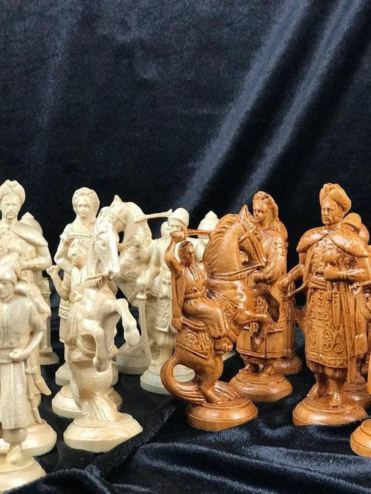 Set of Wooden Chess Pieces, Collectible Chess Pieces