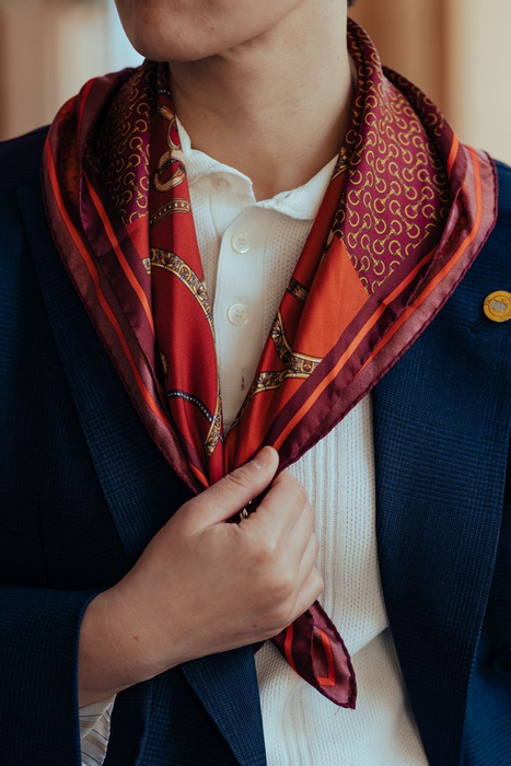 Men's Manual Rolled Luxury Silk Handkerchief, Pocket Square