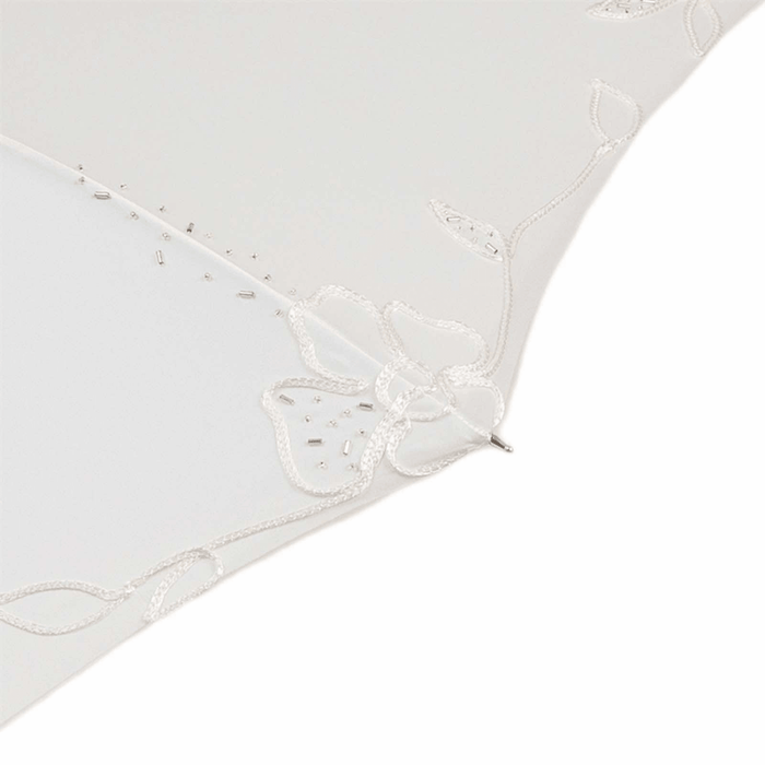 Luxury Bridal White Umbrella with Silver Jewels