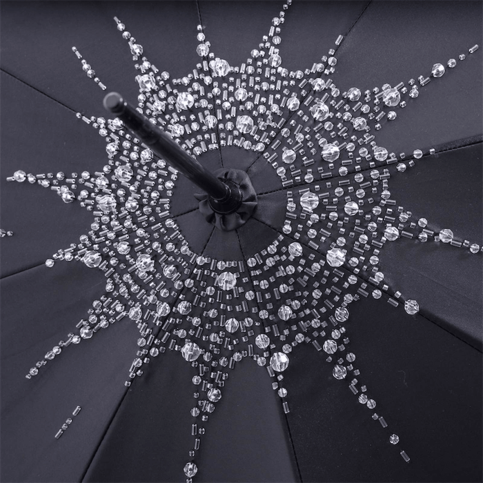 Luxury Chic Umbrella with Handle with Crystals from Swarovski