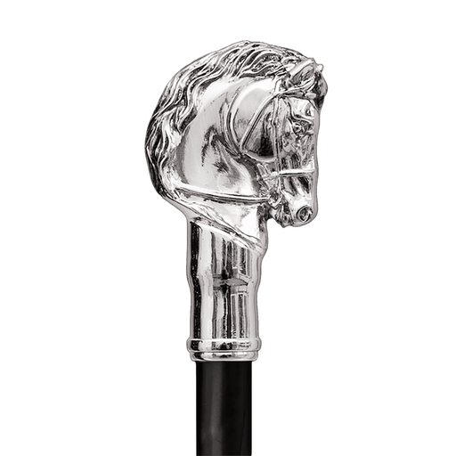 Silver Metal Horse Handle Walking Stick, High Quality Walking Stick