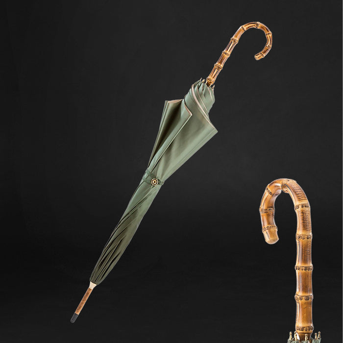 Modern Green Bamboo Chic Double Cloth Umbrella