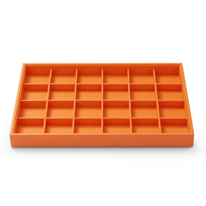 Orange Stackable PU Leather Jewelry Display Tray
