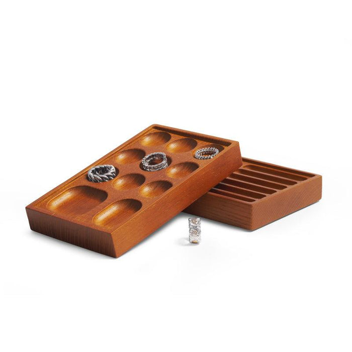 Stackable Ash Wood Jewelry Display Tray Organizer