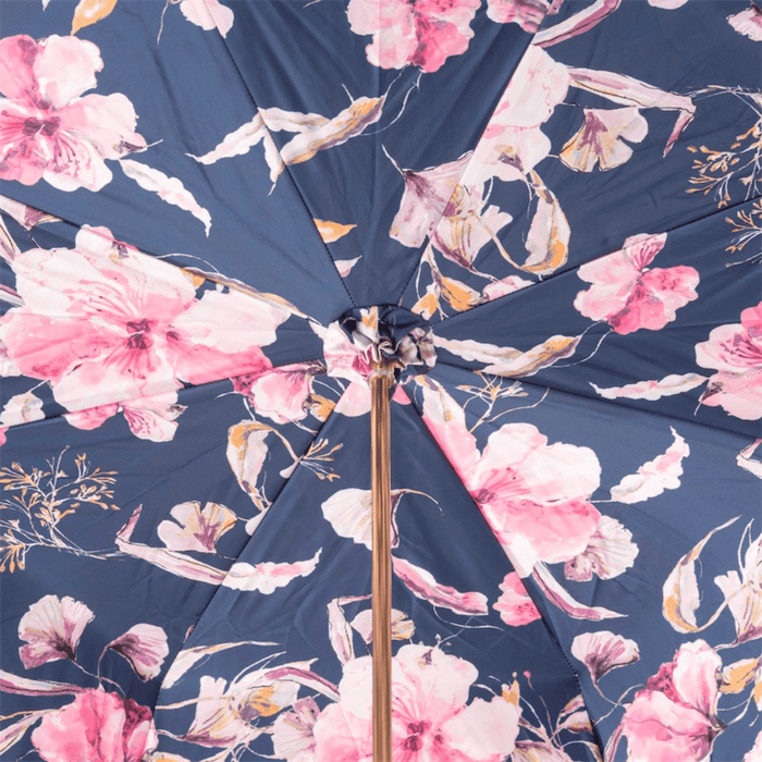 Stylish Pink Double Cloth Umbrella with Flowers for Women
