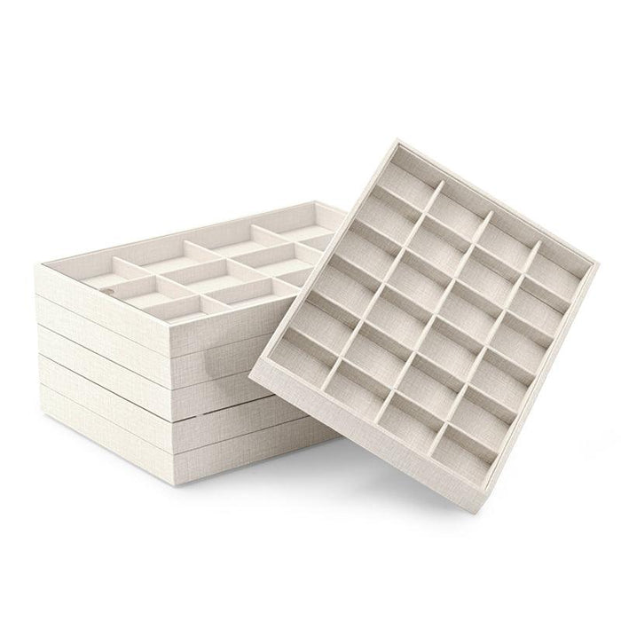 Stackable Style PU Leather Jewelry Display Tray
