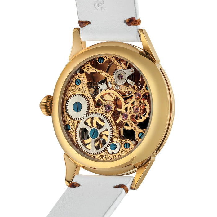 Handmade Unisex Skeleton Watch Art Deco Mechanical Timepiece