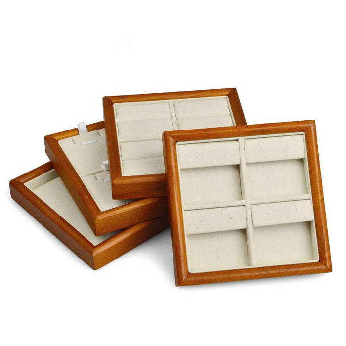 Square Wood Jewelry Storage Display Tray