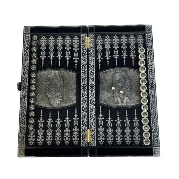 Luxury Black Acrylic Stone Chess Set With Stone Chess