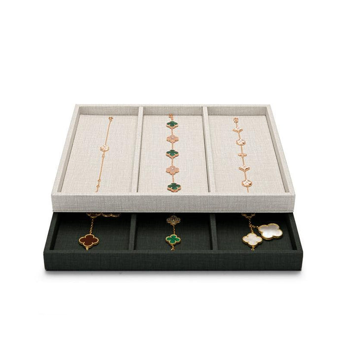 PU Leather 1:3 Compartment Jewelry Display Tray