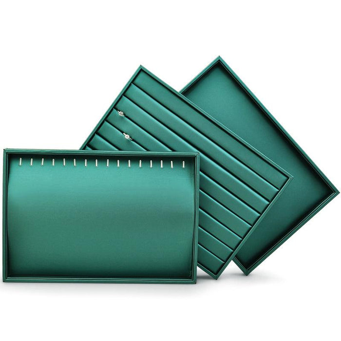 Luxury Green Leather Jewelry Display Tray