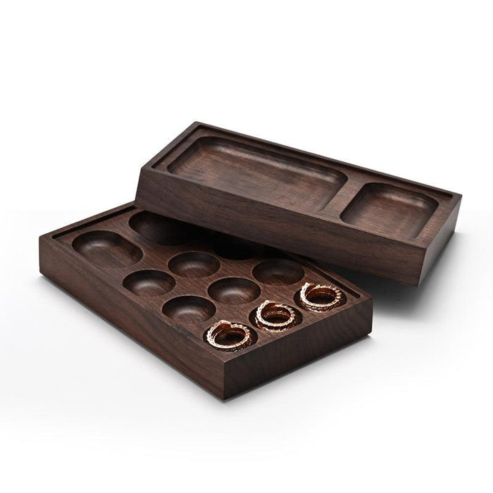 Stackable Walnut Wood Jewelry Display Tray