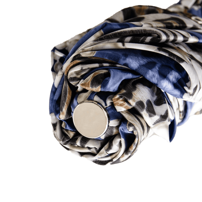 Pearl Print Leather Handle Designer Folding Umbrella