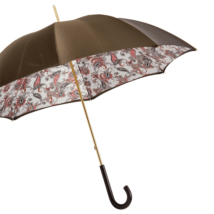 Leather Handle Classic Double Cloth Umbrella Unique