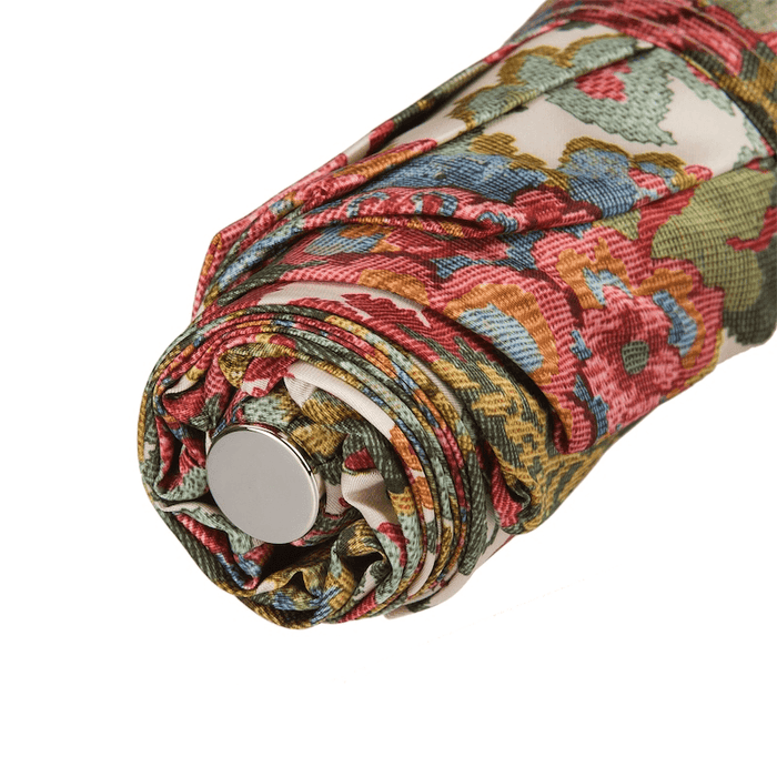 Vintage Flowered Duck Handle Folding Umbrella Women