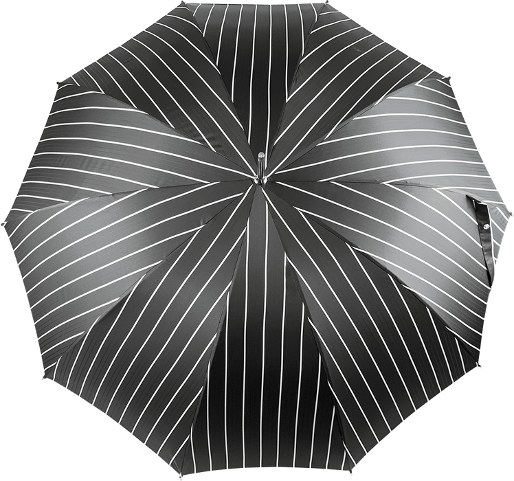 Premium Black Pinstripe Umbrella for Gentlemen with Jaguar Handle