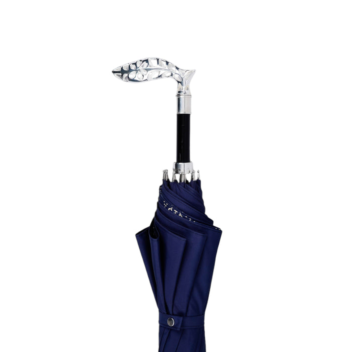 Luxury Men's Umbrella - Silver 925 Handle & Satin Fabric