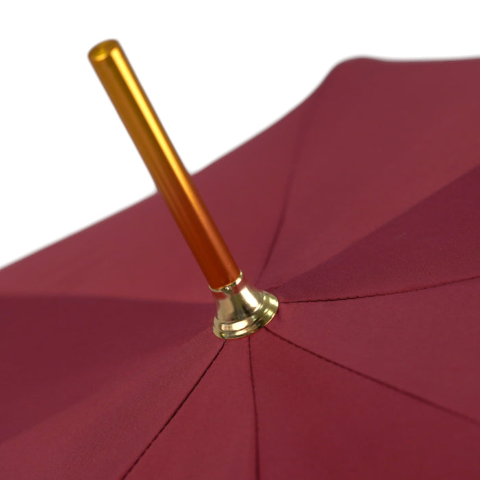 Bold Burgundy Umbrella with Artisan Skull Handle - Men's Collection