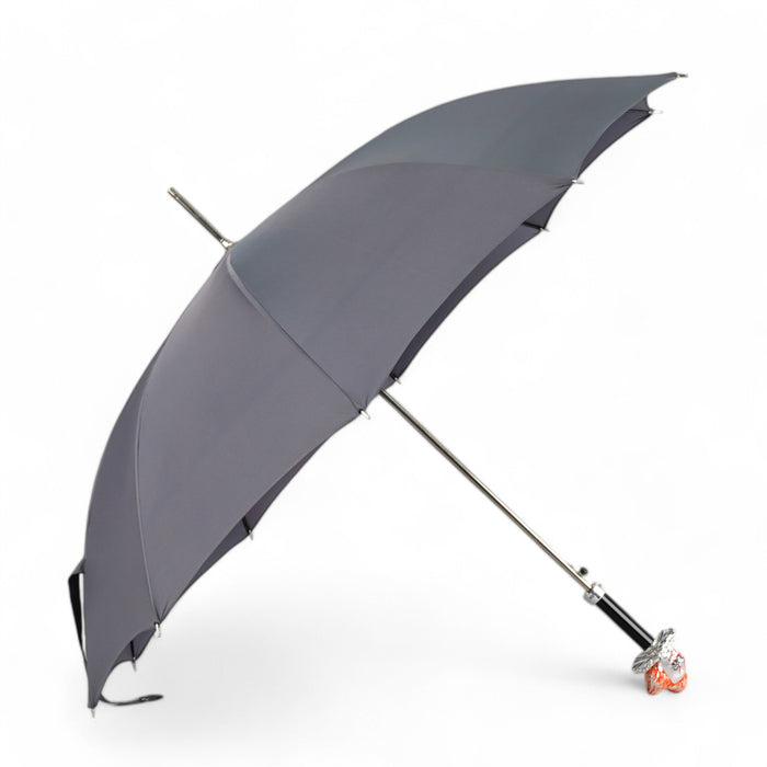 Carnival Grey Men's Umbrella with Hand-Painted Clown Handle