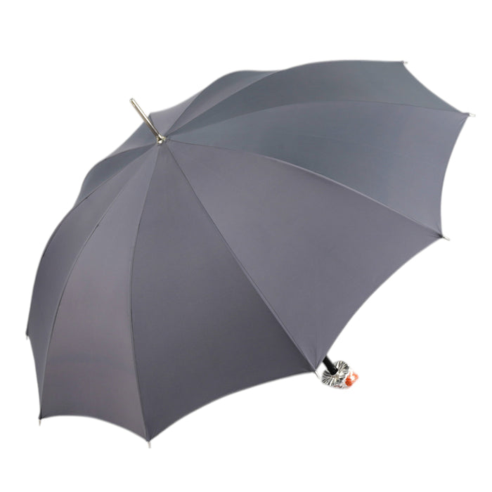 Carnival Grey Men's Umbrella with Hand-Painted Clown Handle