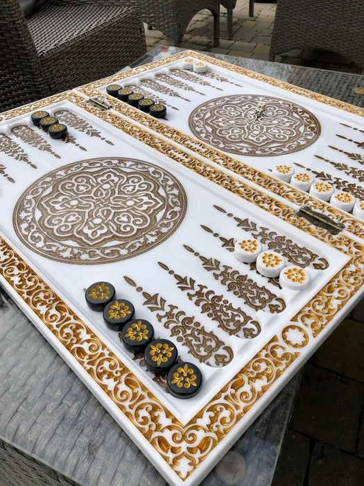 Limited Edition Luxury White Acrylic Stone Chess Set