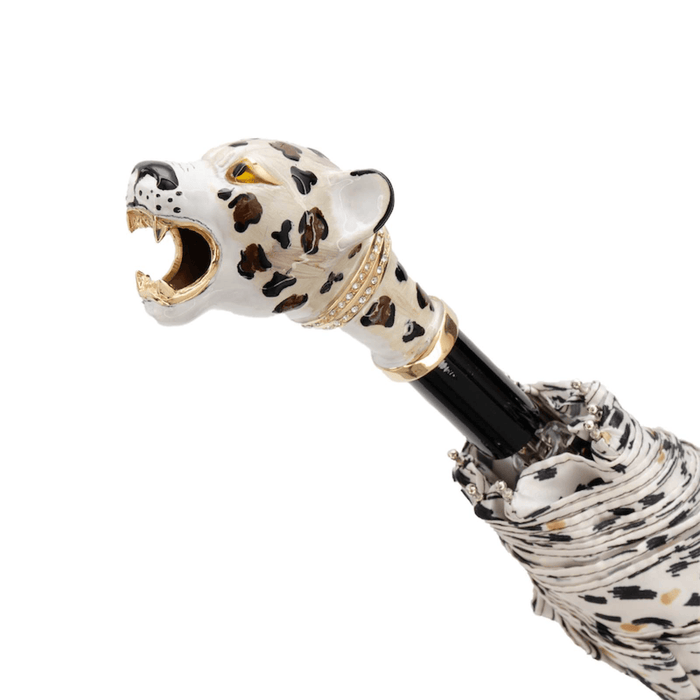Printed Jaguar Enamel Luxury Folding Umbrella for Her