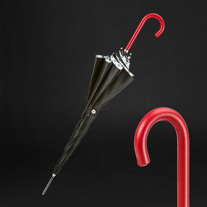 Unique Red Mouth Black Double Cloth Umbrella for Her