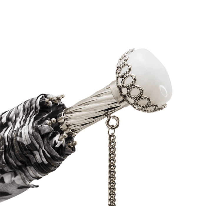 Unique Pearls Print Jewel Brass Luxury Folding Umbrella