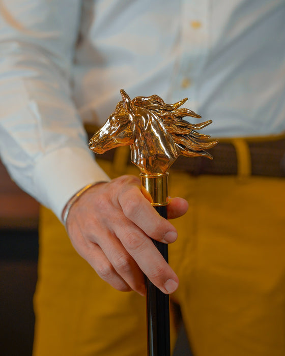 24K Horse Jewelry Walking Stick Cane Luxury Style