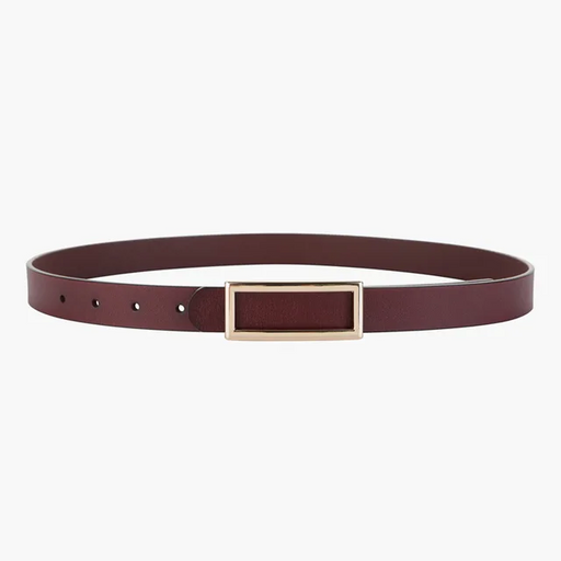 Elegant Genuine Leather Belt with Metal Buckle for Women
