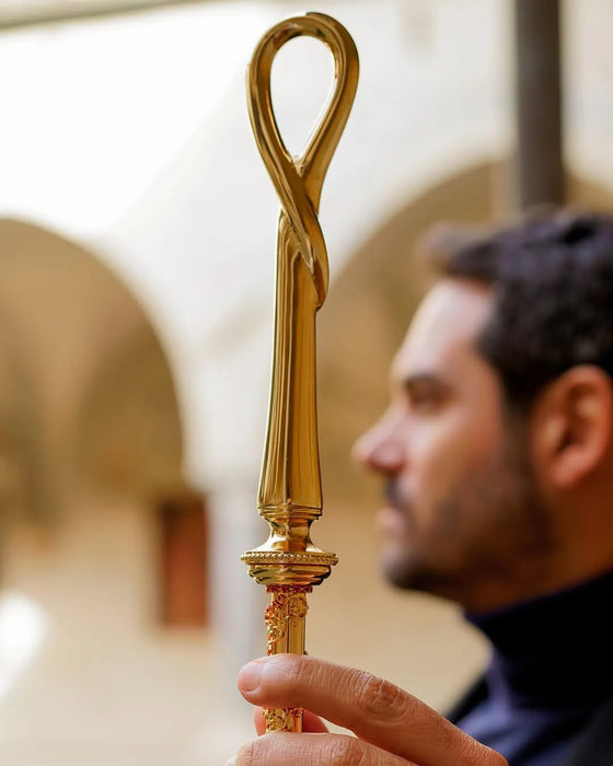 Designer Gold-plated 24K Walking Stick with Crystals